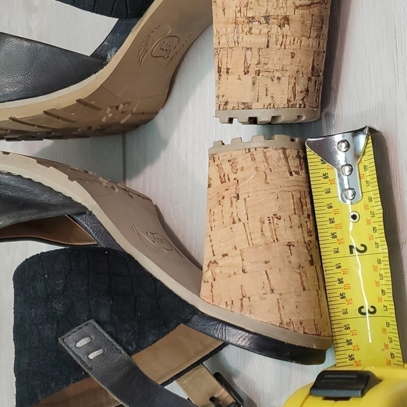 Von Dutch Womens Twotimer Leather Ankle Cork Block Heels shoes sz 7.5M - Picture 7 of 14